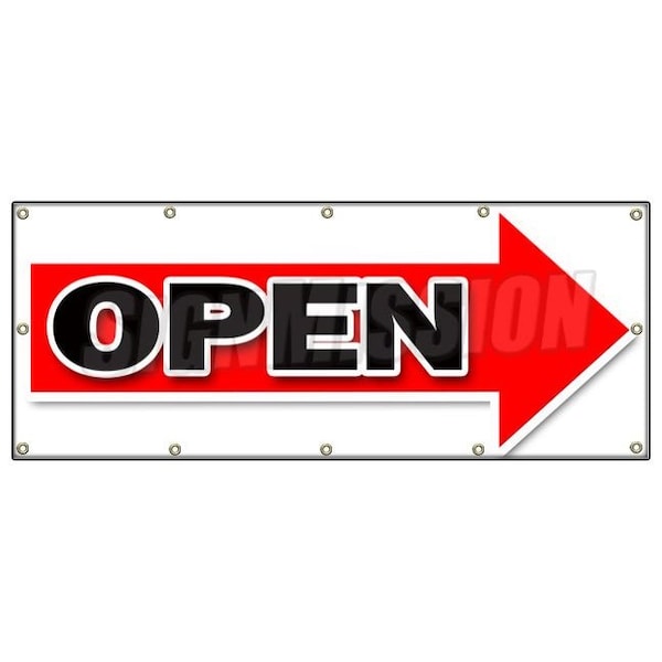 Signmission GIANT RIGHT OPEN ARROW BANNER SIGN turn here sale follow directions B-120 Giant Right Open Arrow - main